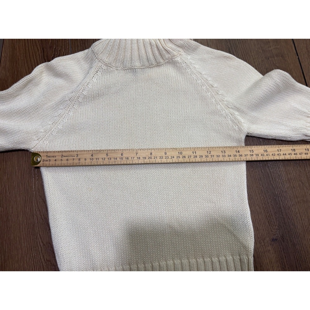 Vintage Ralph Lauren Cream Cotton Turtleneck Short Sleeve Sweater S Old Money - Picture 7 of 8